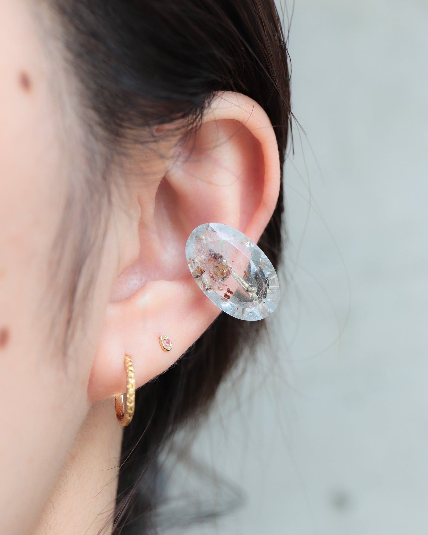 Stone Ear Cuff - Blue Topaz -