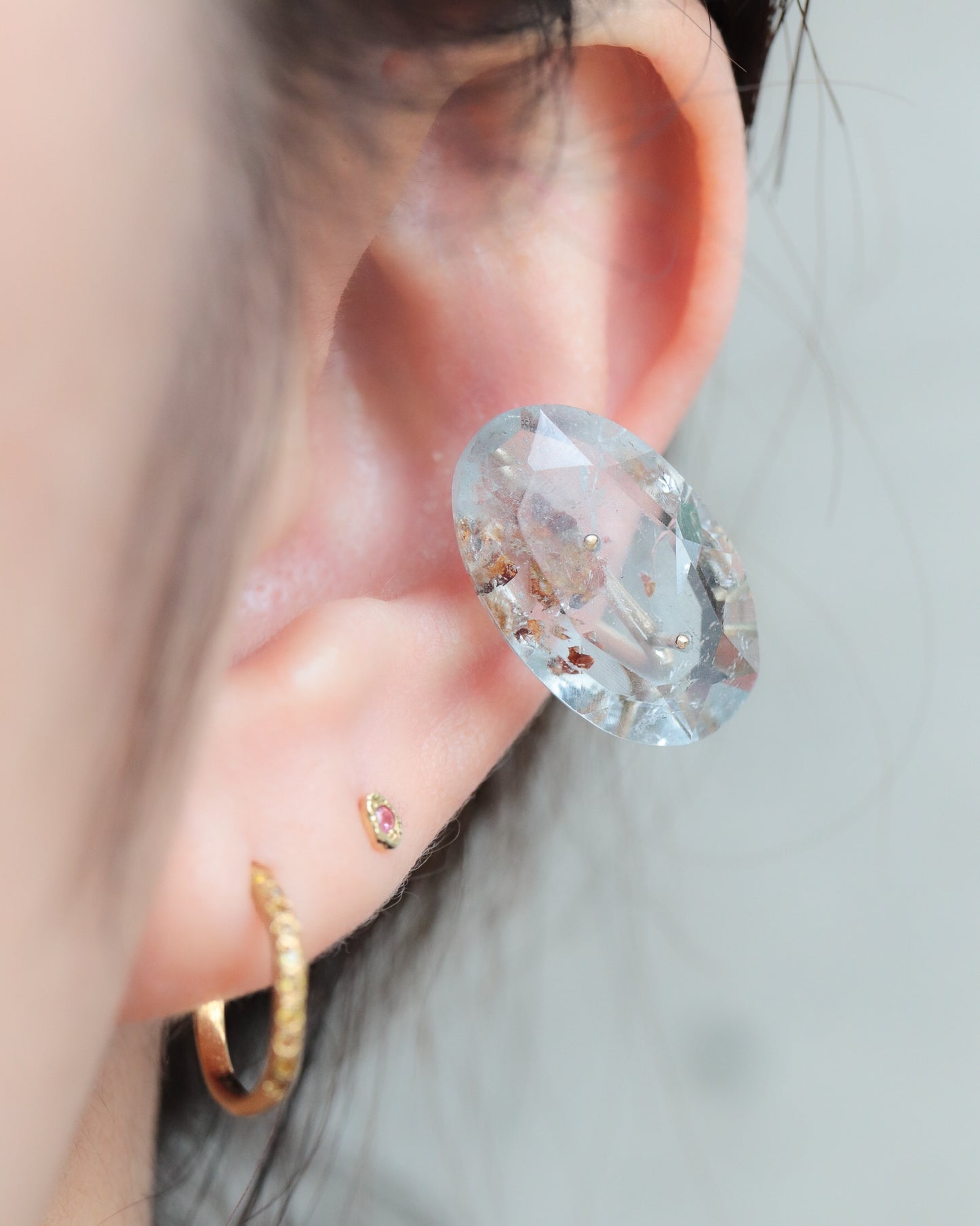 Stone Ear Cuff - Blue Topaz -