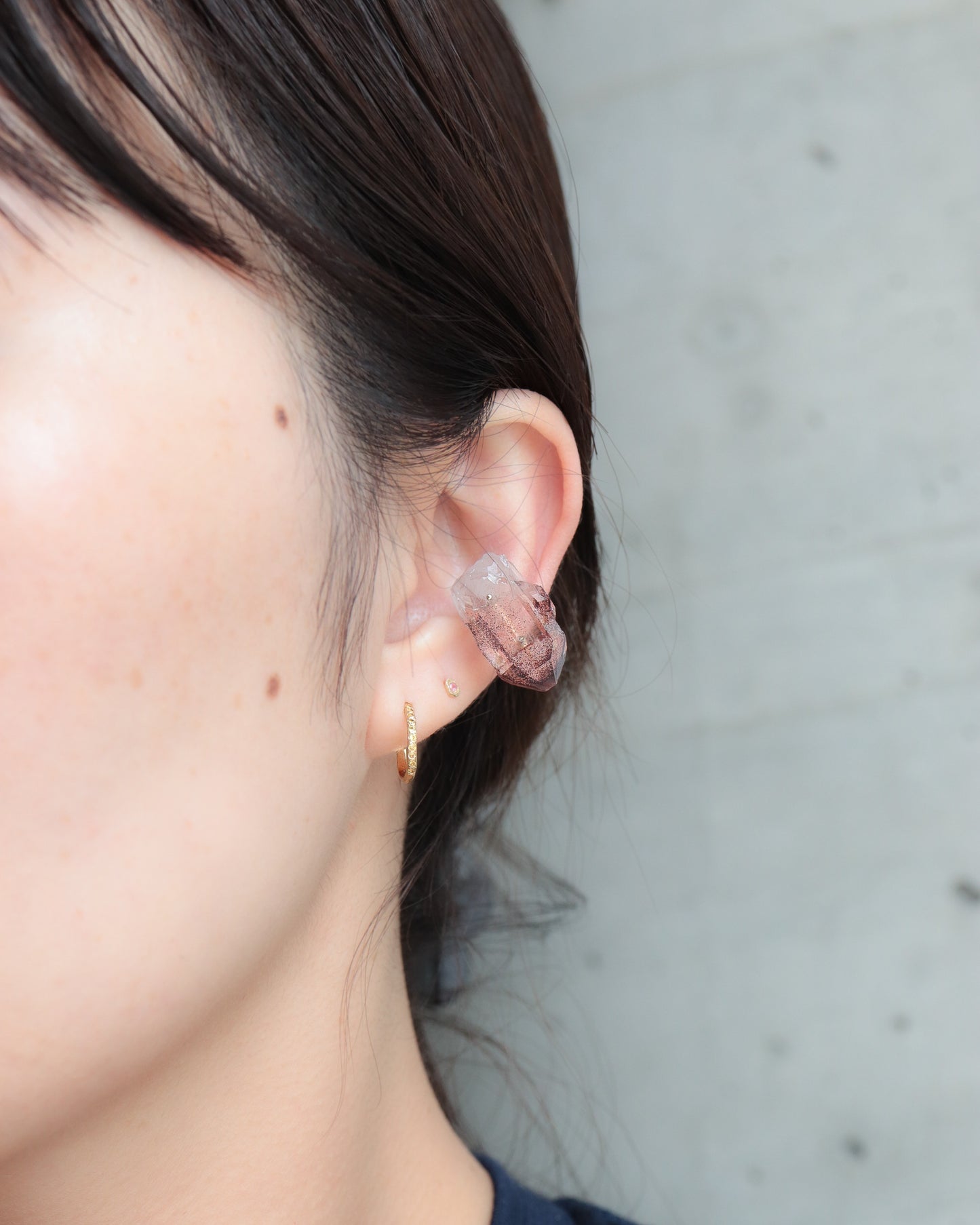 Stone Ear Cuff - Phantom Quartz -