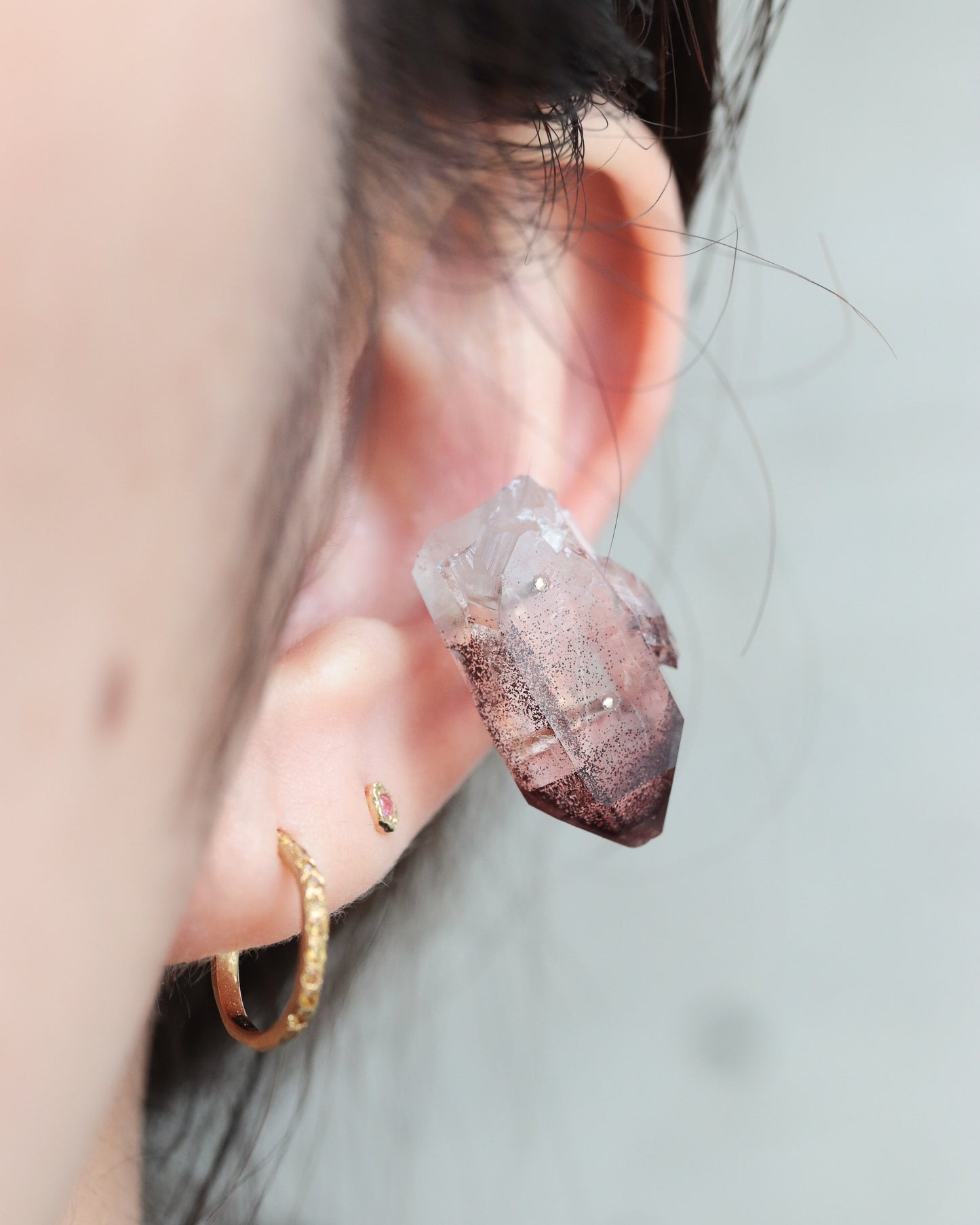 Stone Ear Cuff - Phantom Quartz -