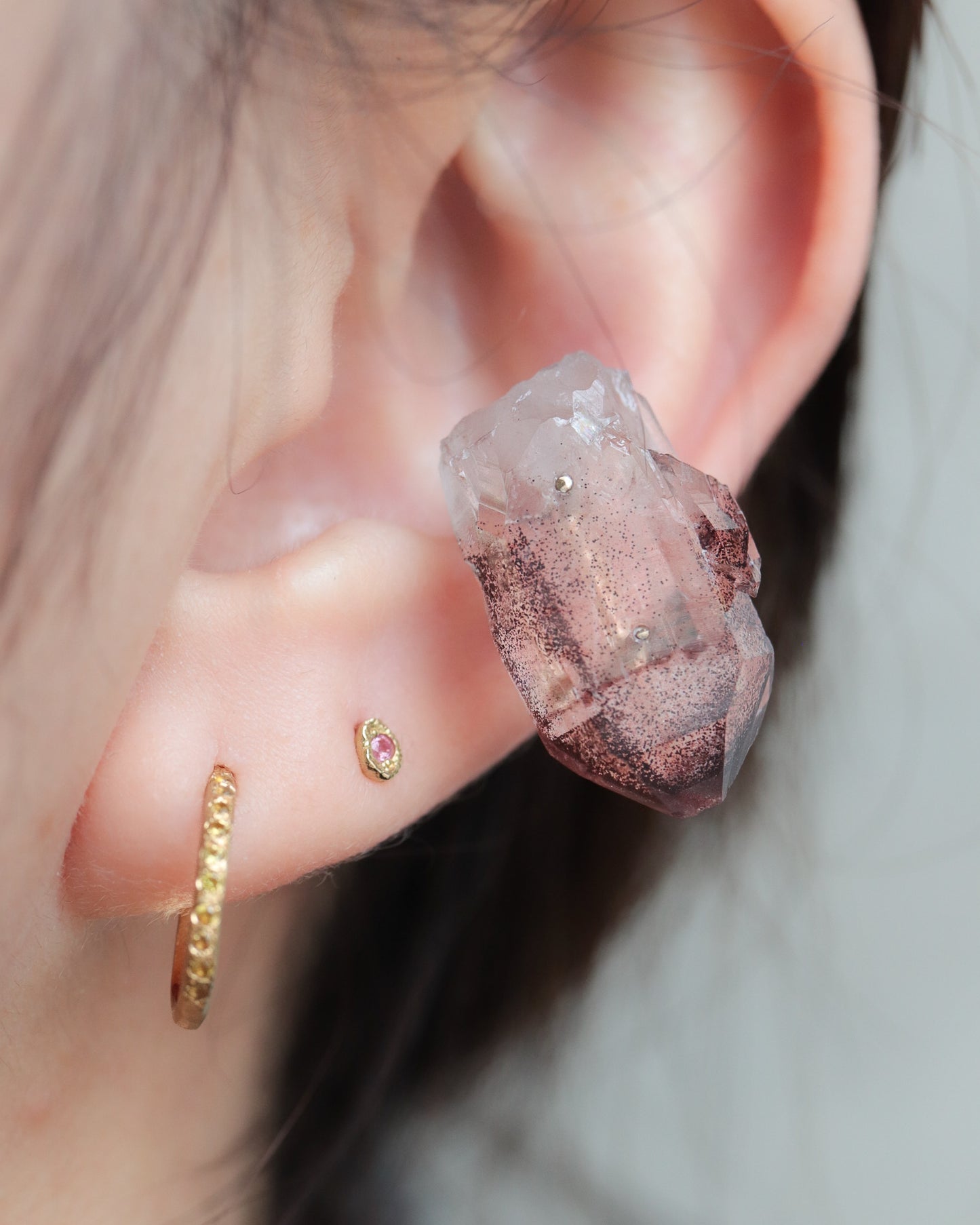 Stone Ear Cuff - Phantom Quartz -