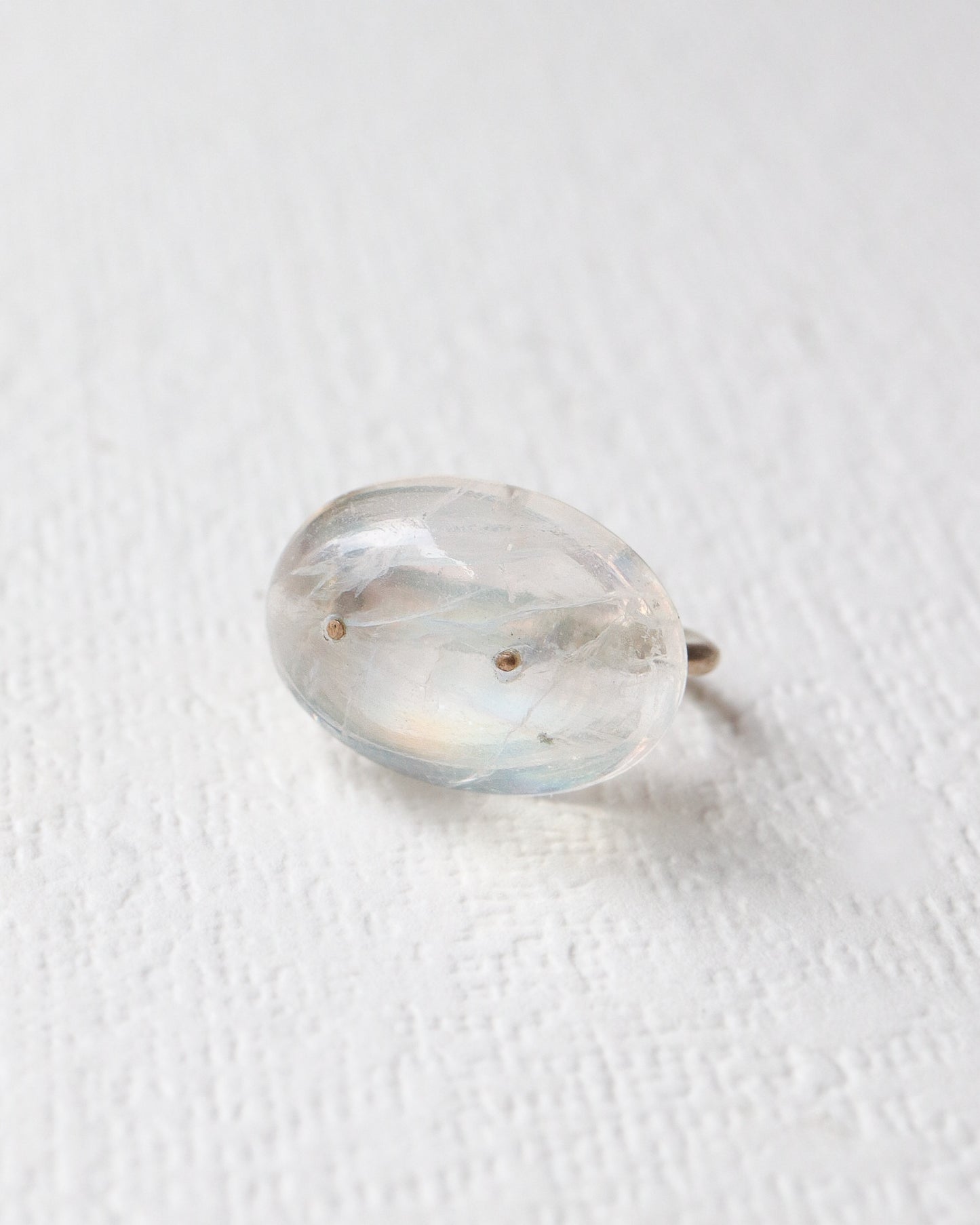 Stone Ear Cuff - Rainbow Moon Stone -