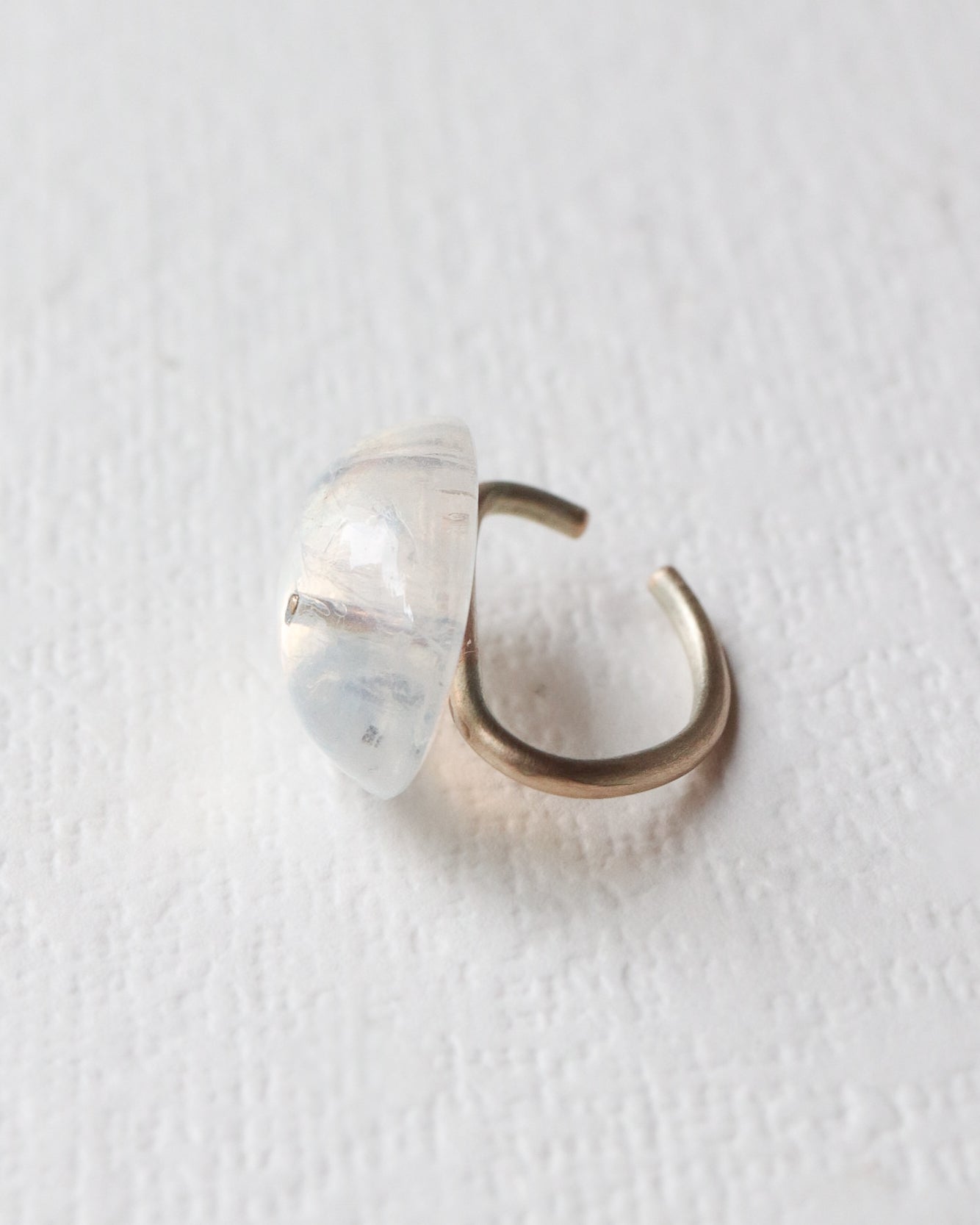 Stone Ear Cuff - Rainbow Moon Stone -
