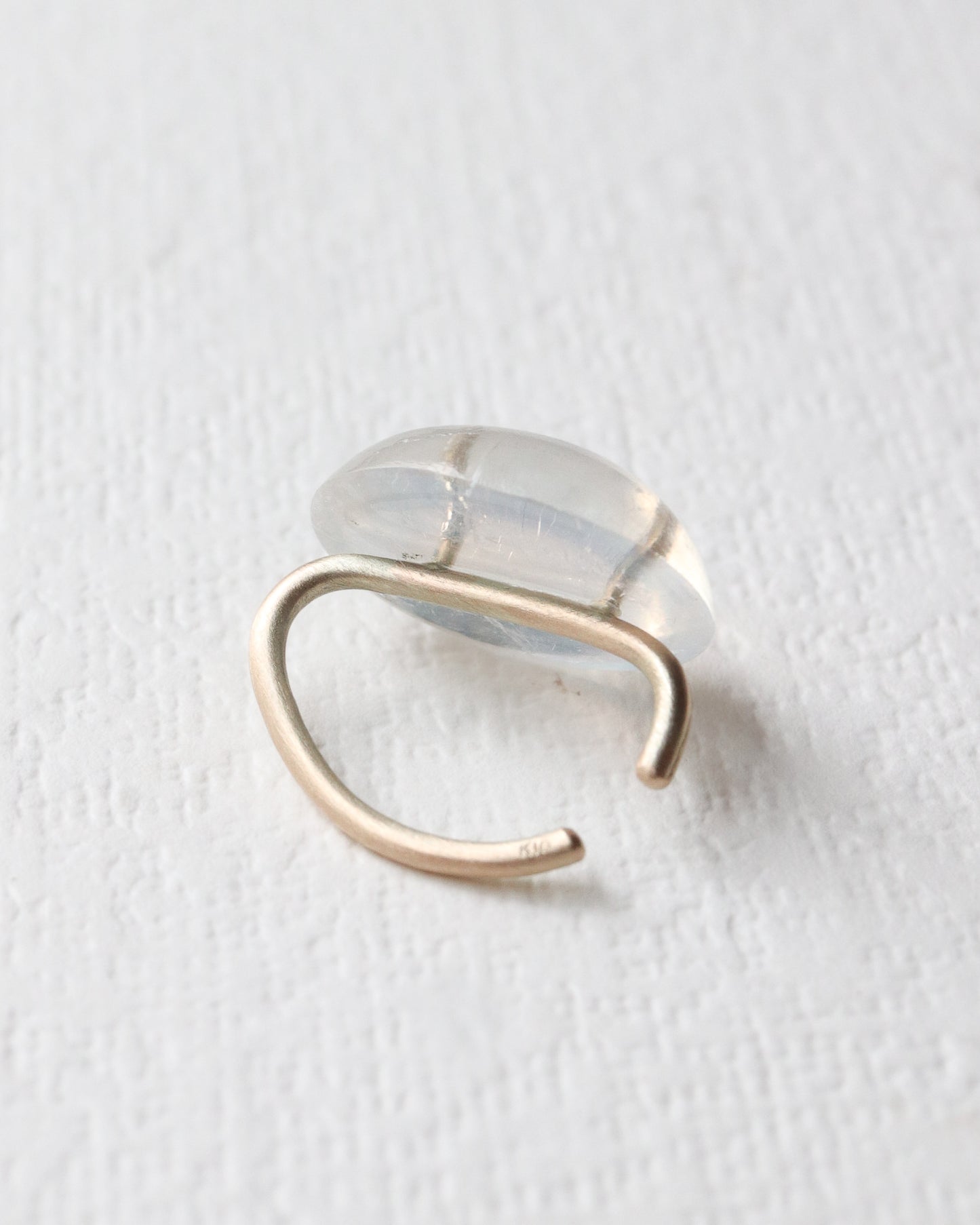 Stone Ear Cuff - Rainbow Moon Stone -