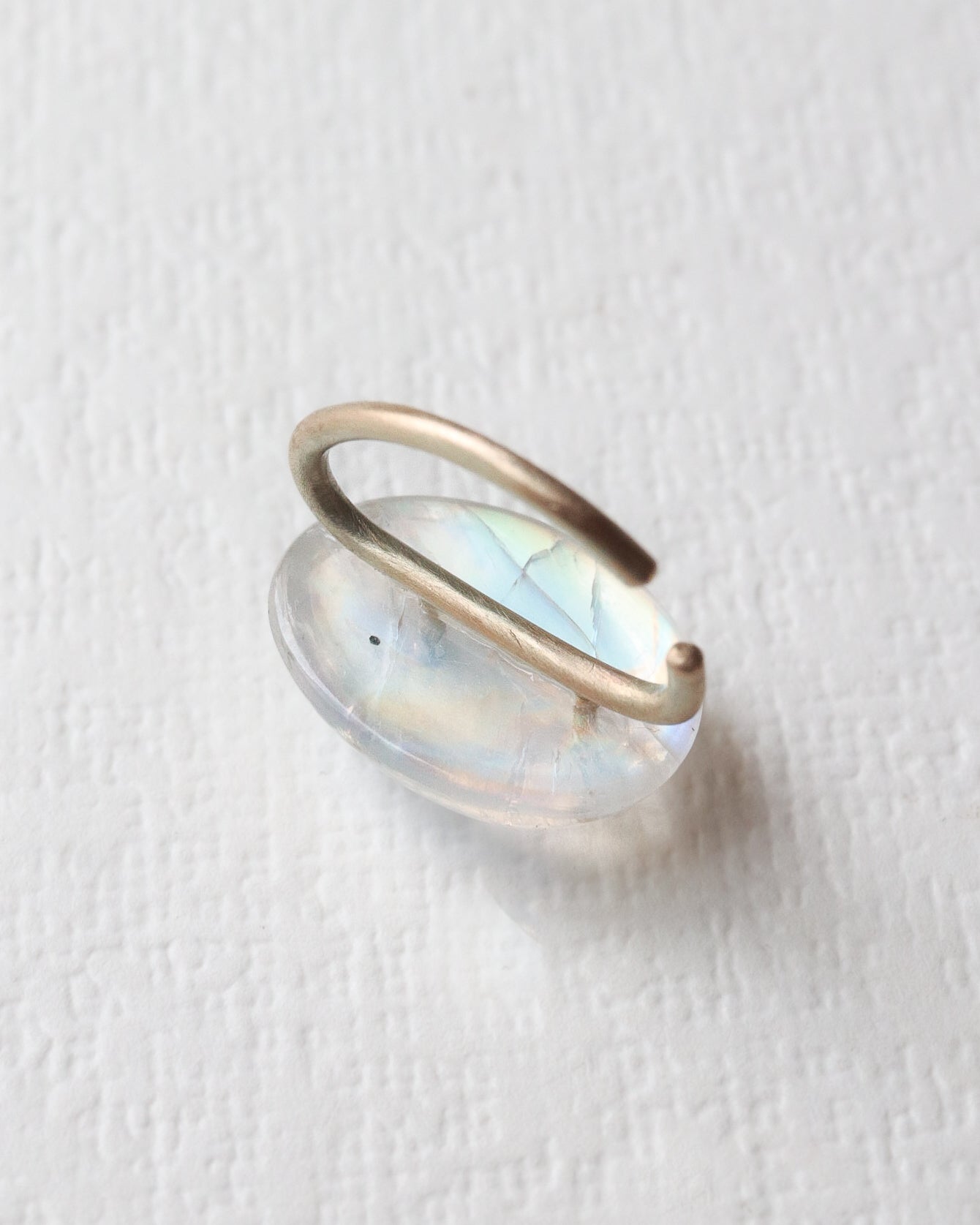 Stone Ear Cuff - Rainbow Moon Stone -