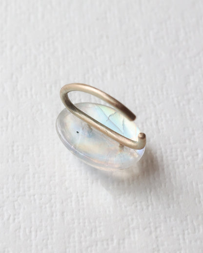 Stone Ear Cuff - Rainbow Moon Stone -