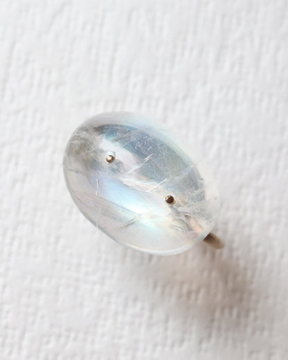 Stone Ear Cuff - Rainbow Moon Stone -