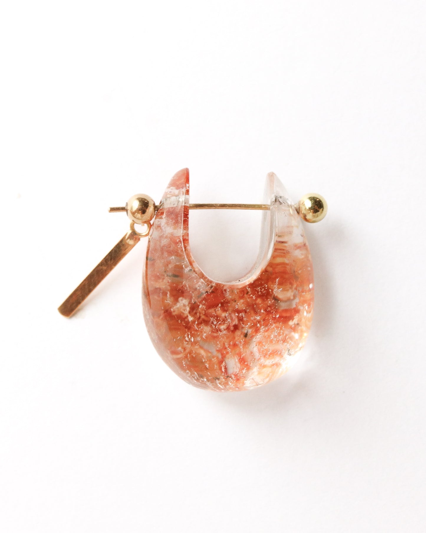 Rock Pierced Earring - Garden Quartz -