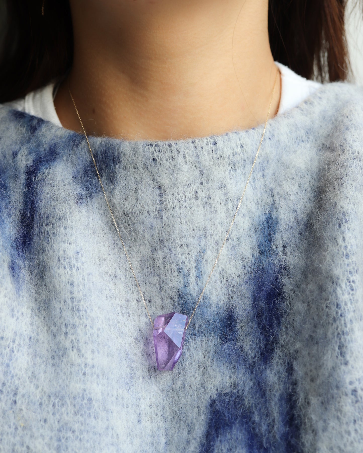 Rock Necklace - Amethyst -