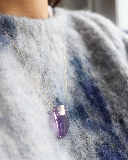 Rock Necklace - Amethyst -