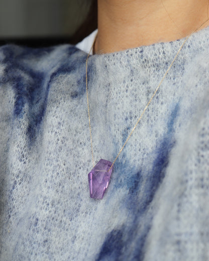 Rock Necklace - Amethyst -