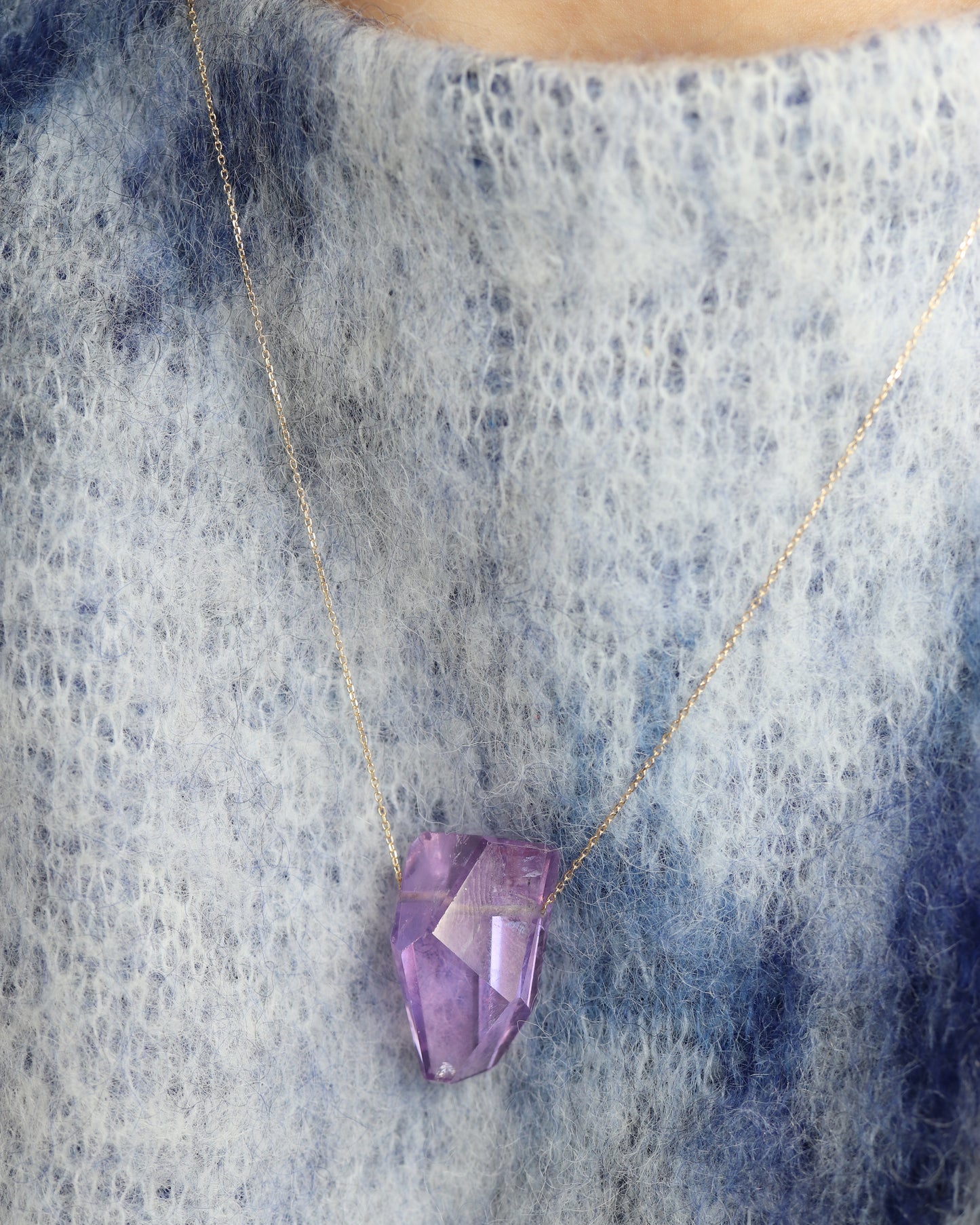 Rock Necklace - Amethyst -