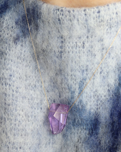 Rock Necklace - Amethyst -