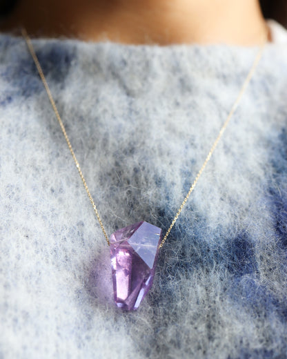 Rock Necklace - Amethyst -
