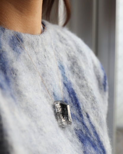 Rock Necklace - Tourmalinated Quartz -