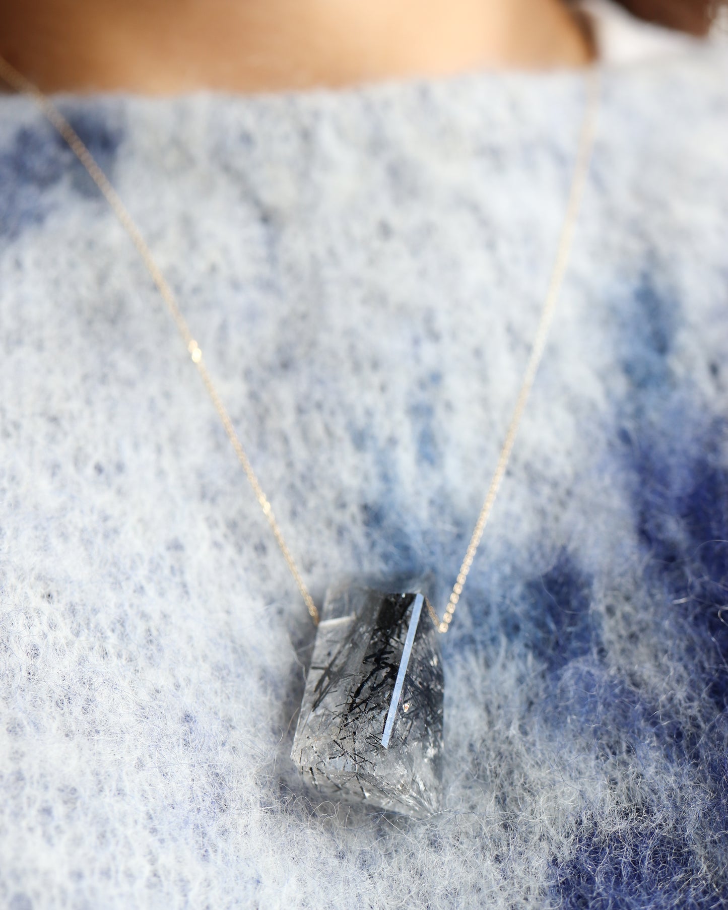 Rock Necklace - Tourmalinated Quartz -