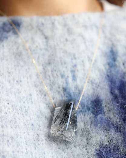 Rock Necklace - Tourmalinated Quartz -