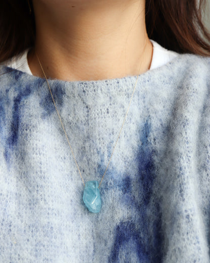 Rock Necklace - Aquamarine -