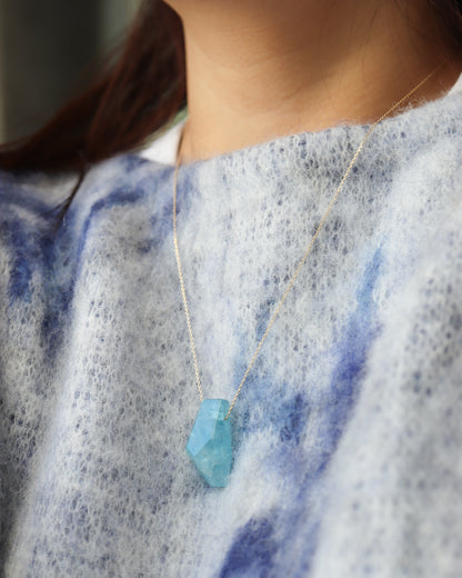 Rock Necklace - Aquamarine -