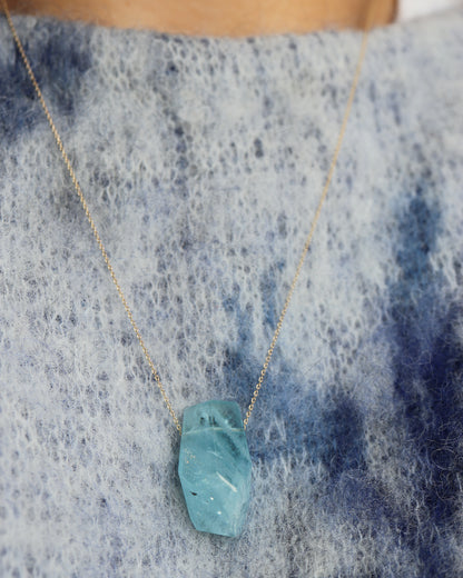 Rock Necklace - Aquamarine -