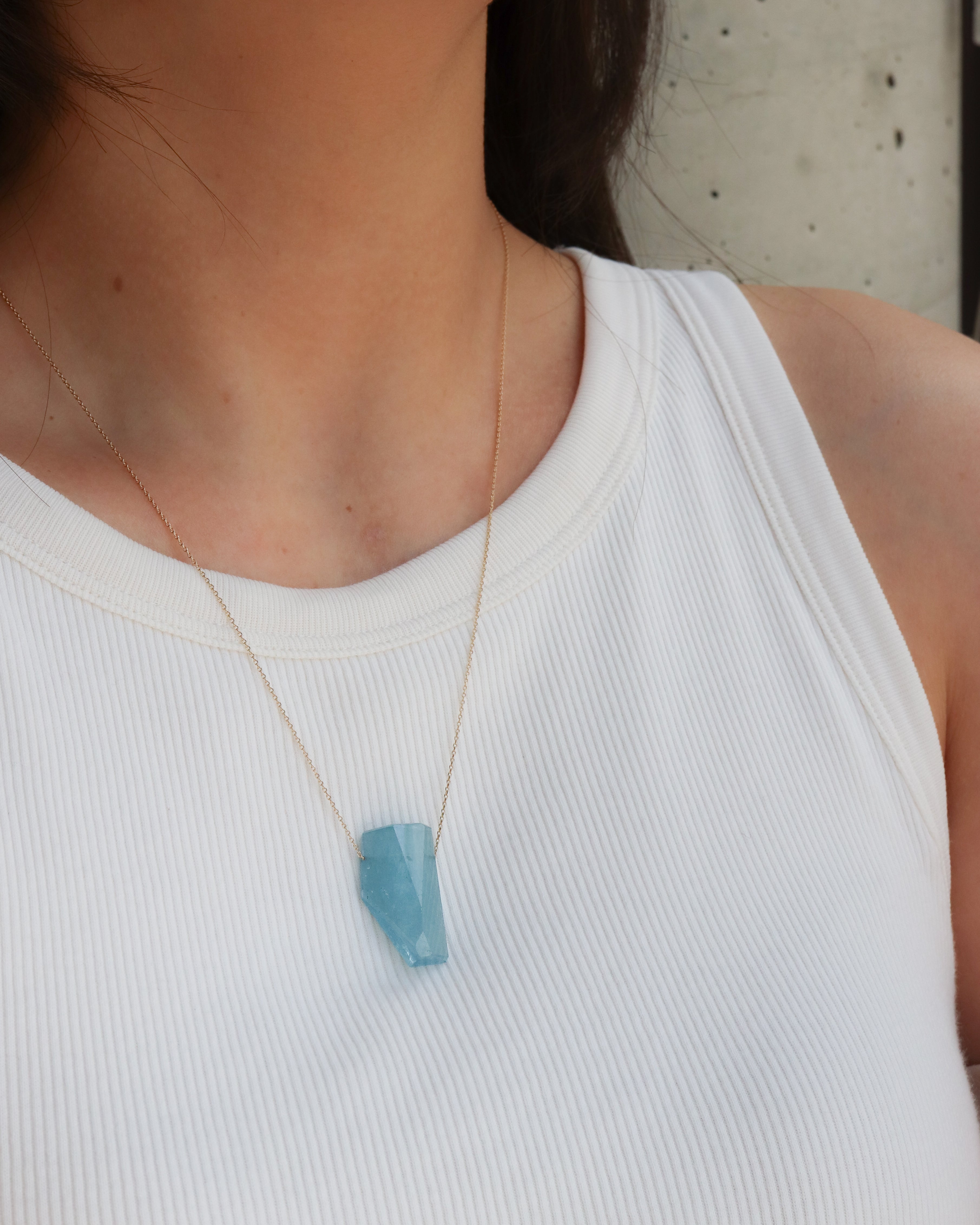 Rock Necklace - Aquamarine -