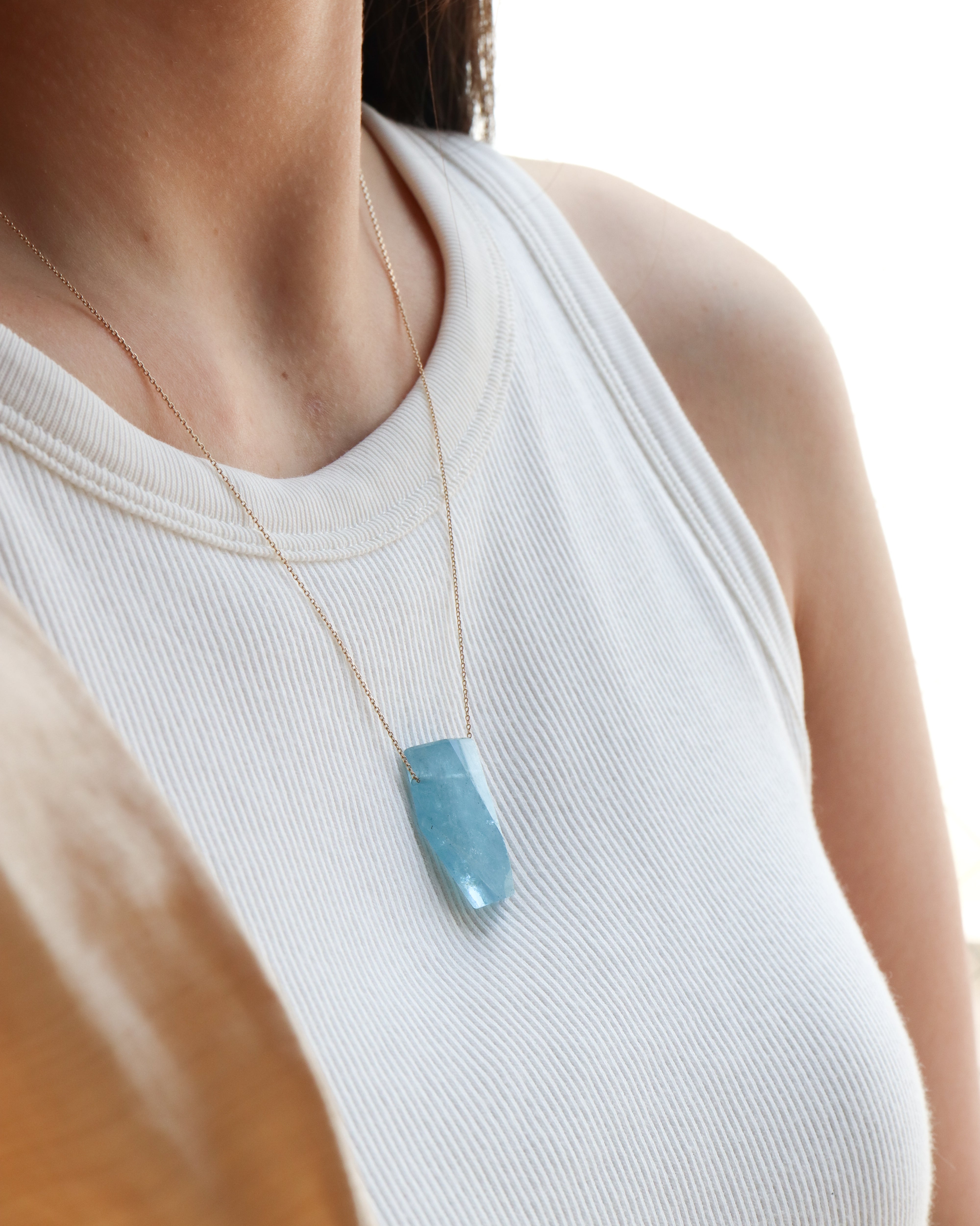 Rock Necklace - Aquamarine -
