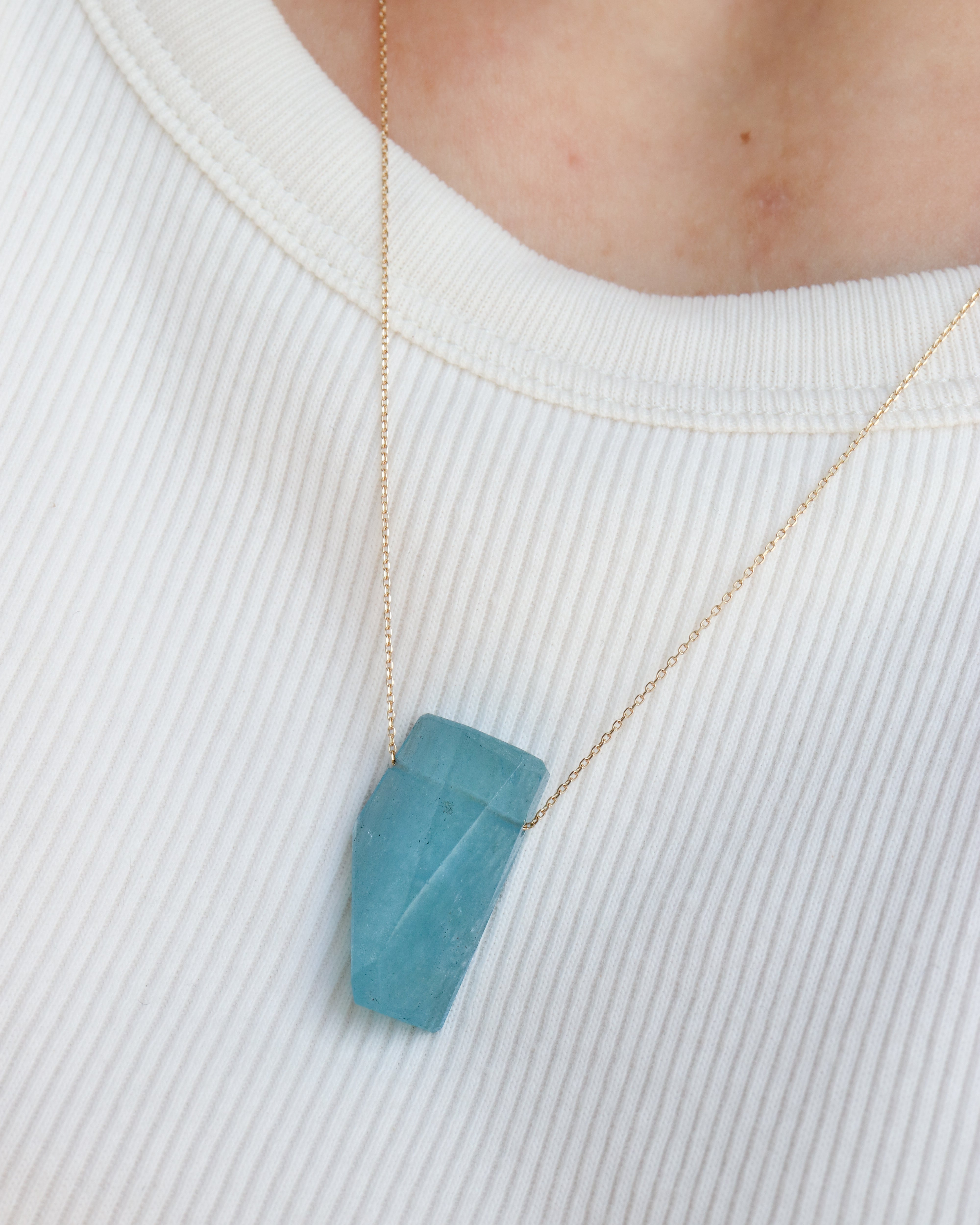 Rock Necklace - Aquamarine -