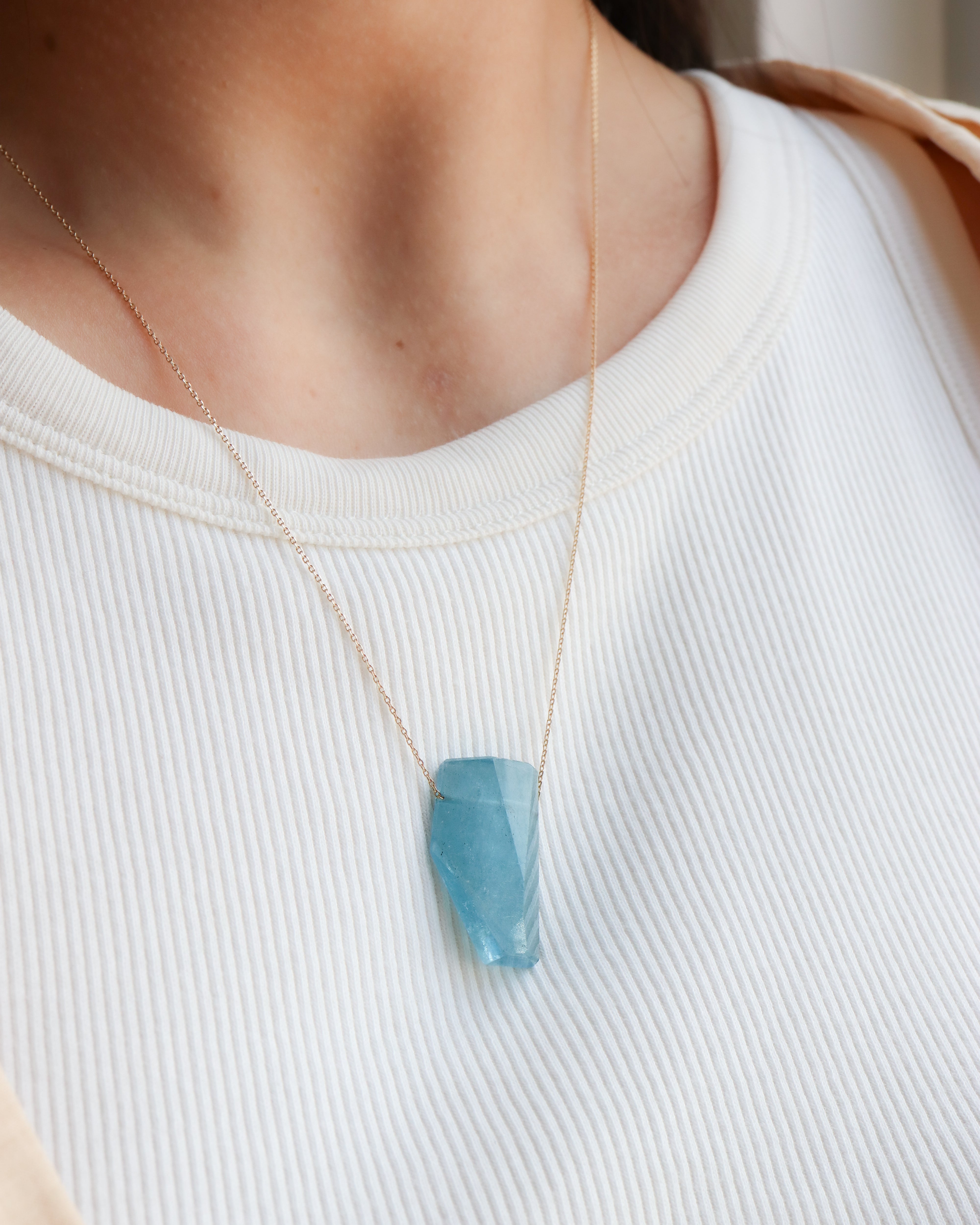 Rock Necklace - Aquamarine -