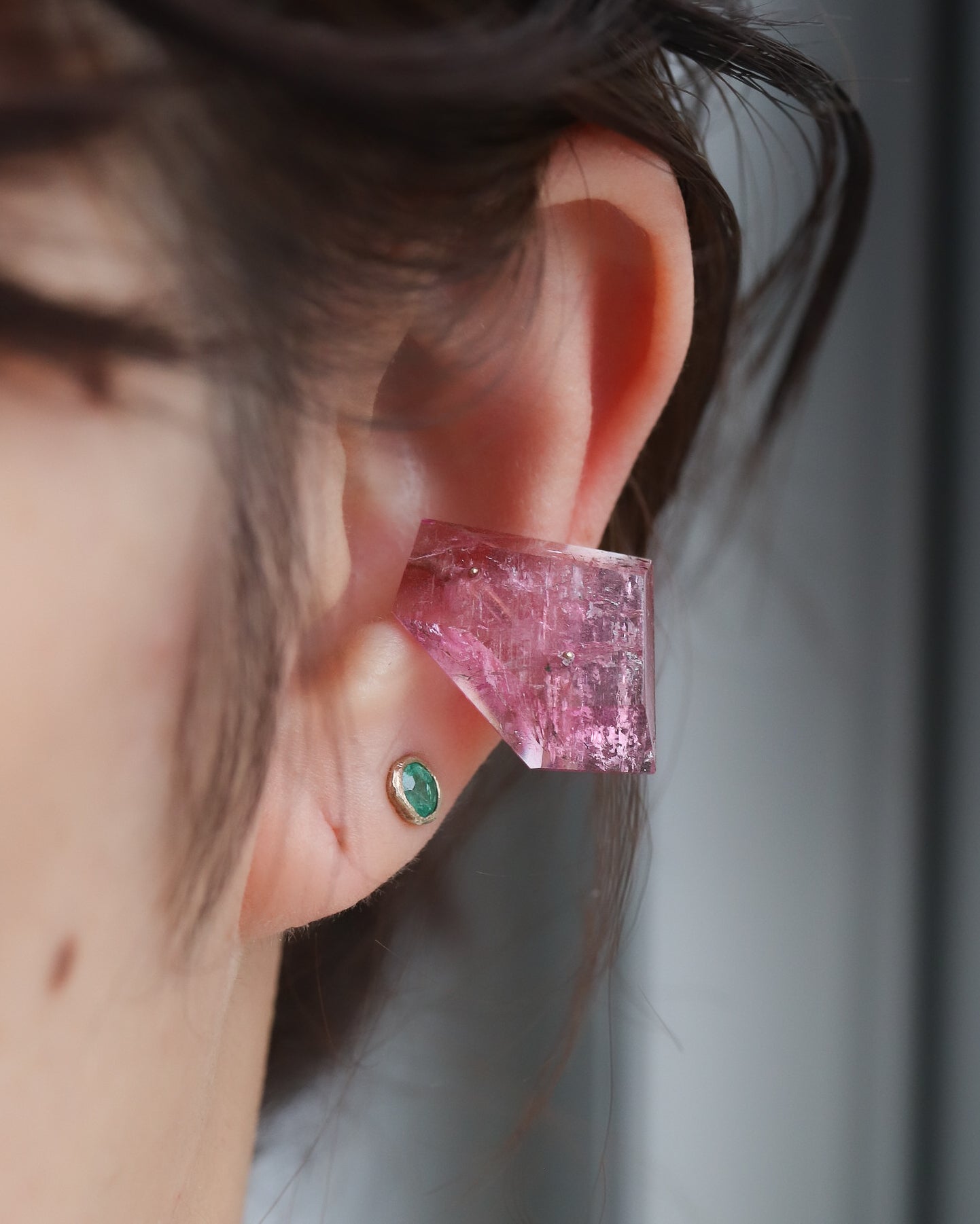 Stone Ear Cuff - Tourmaline -