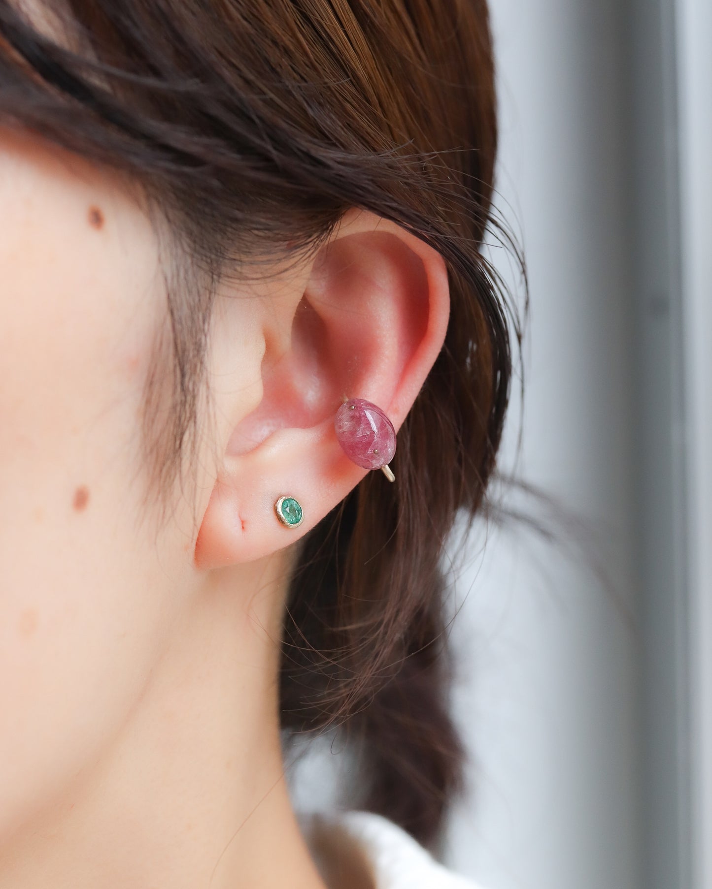 Stone Ear Cuff - Spinel -