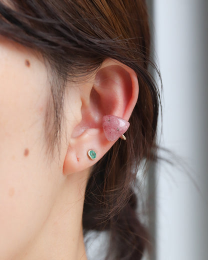 Stone Ear Cuff - Strawberry Quartz -