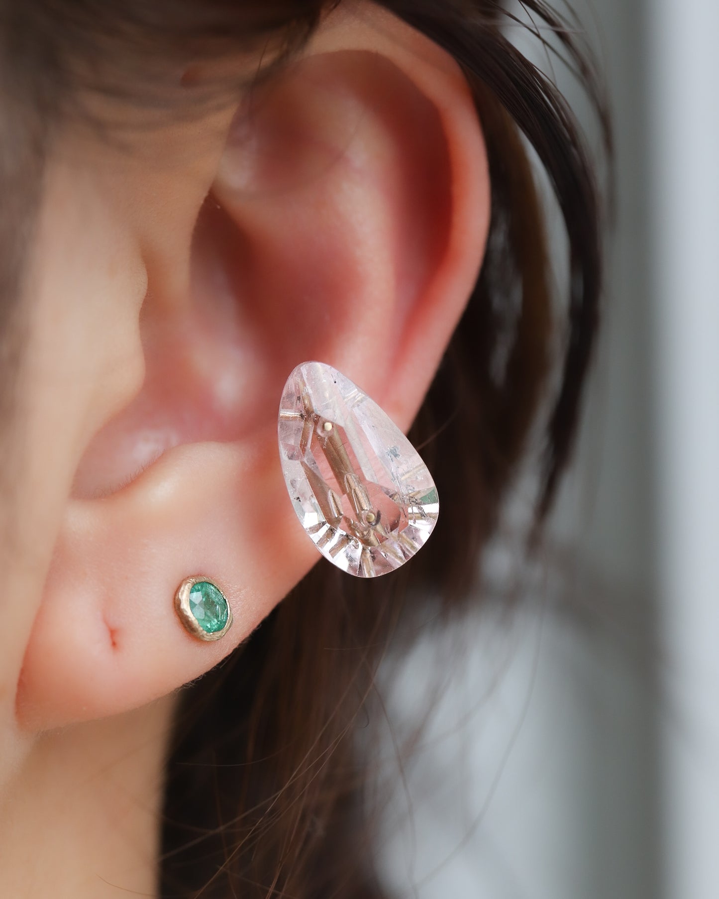 Stone Ear Cuff - Morganite -