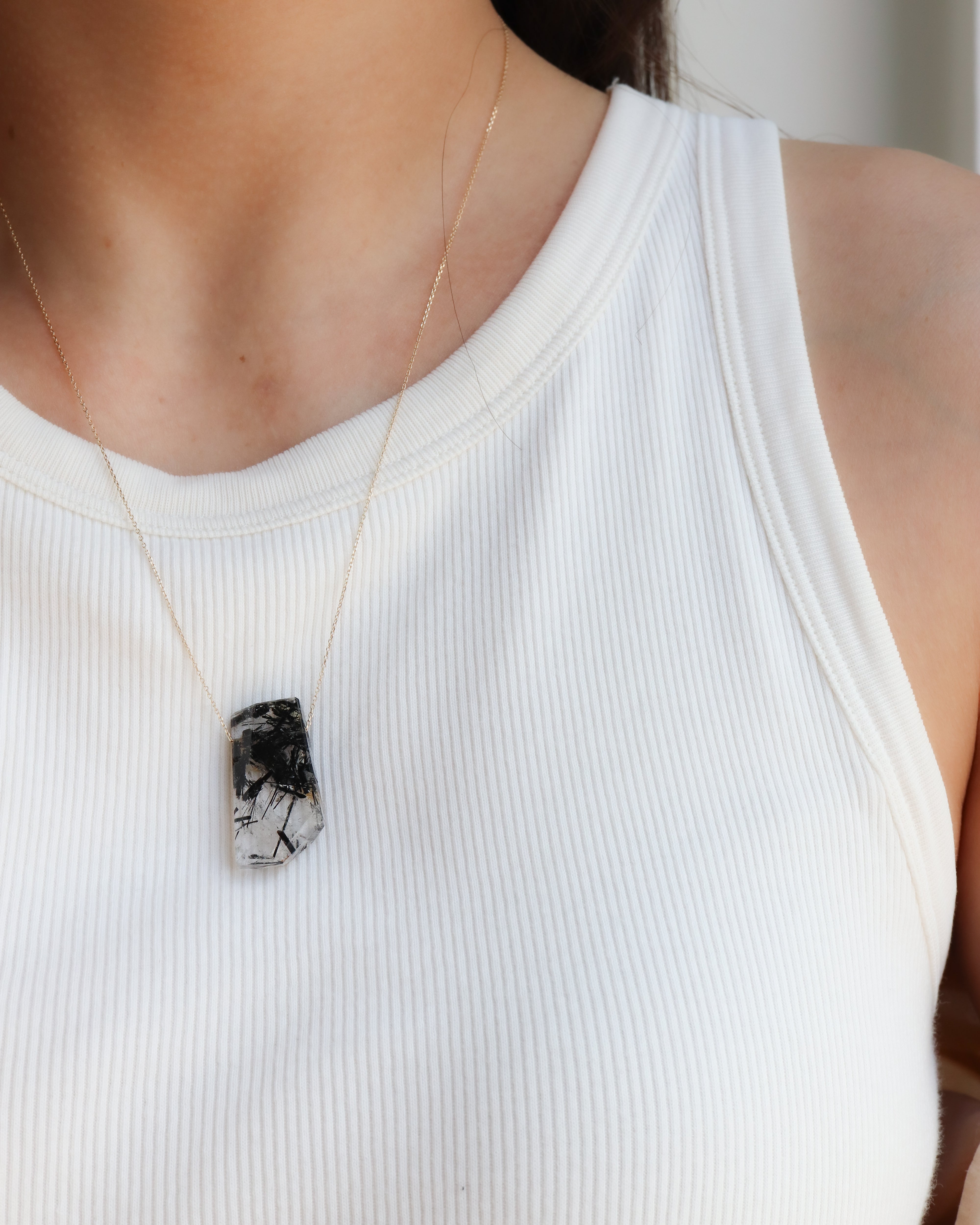 Rock Necklace - Tourmalinated Quartz -