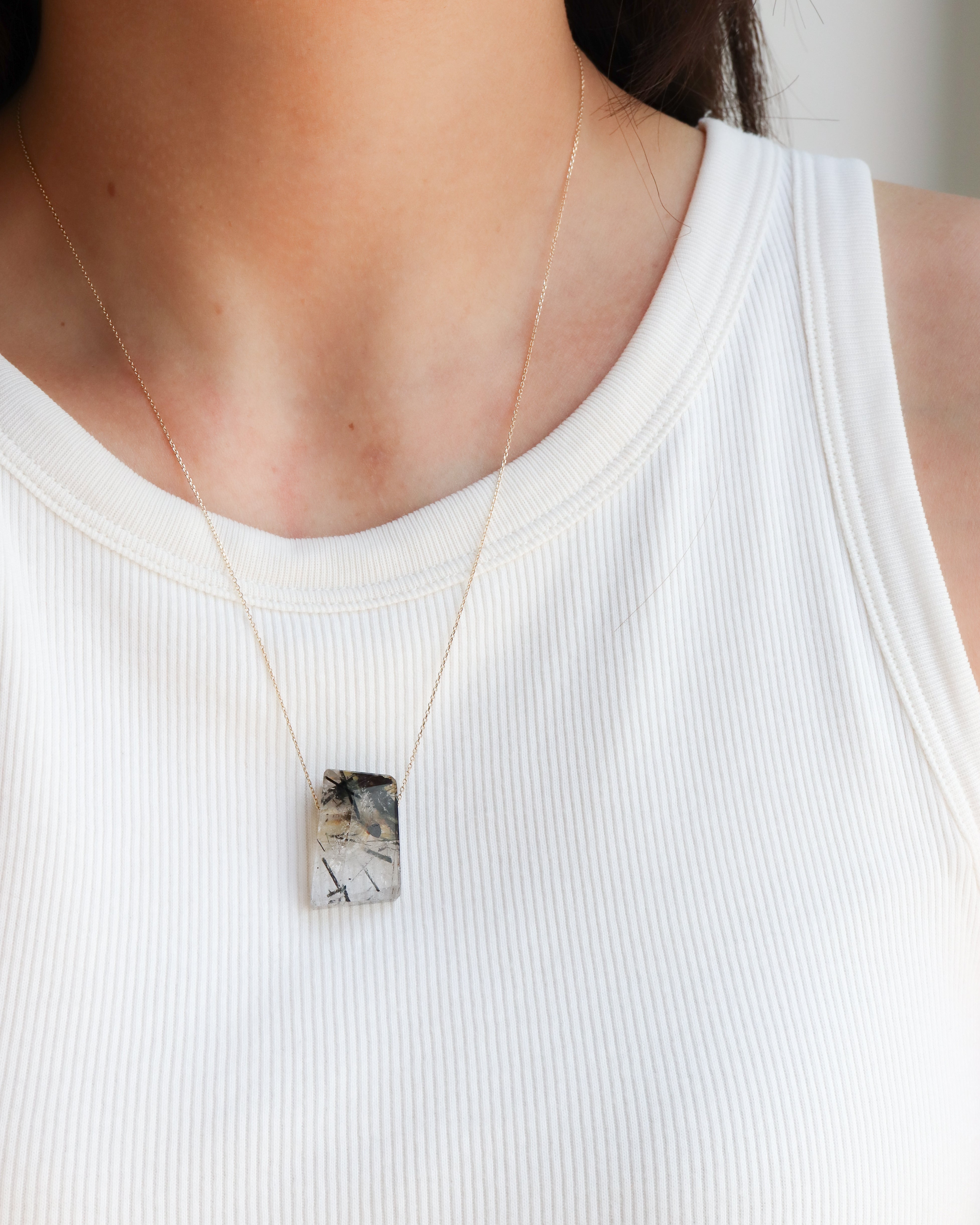 Rock Necklace - Tourmalinated Quartz -