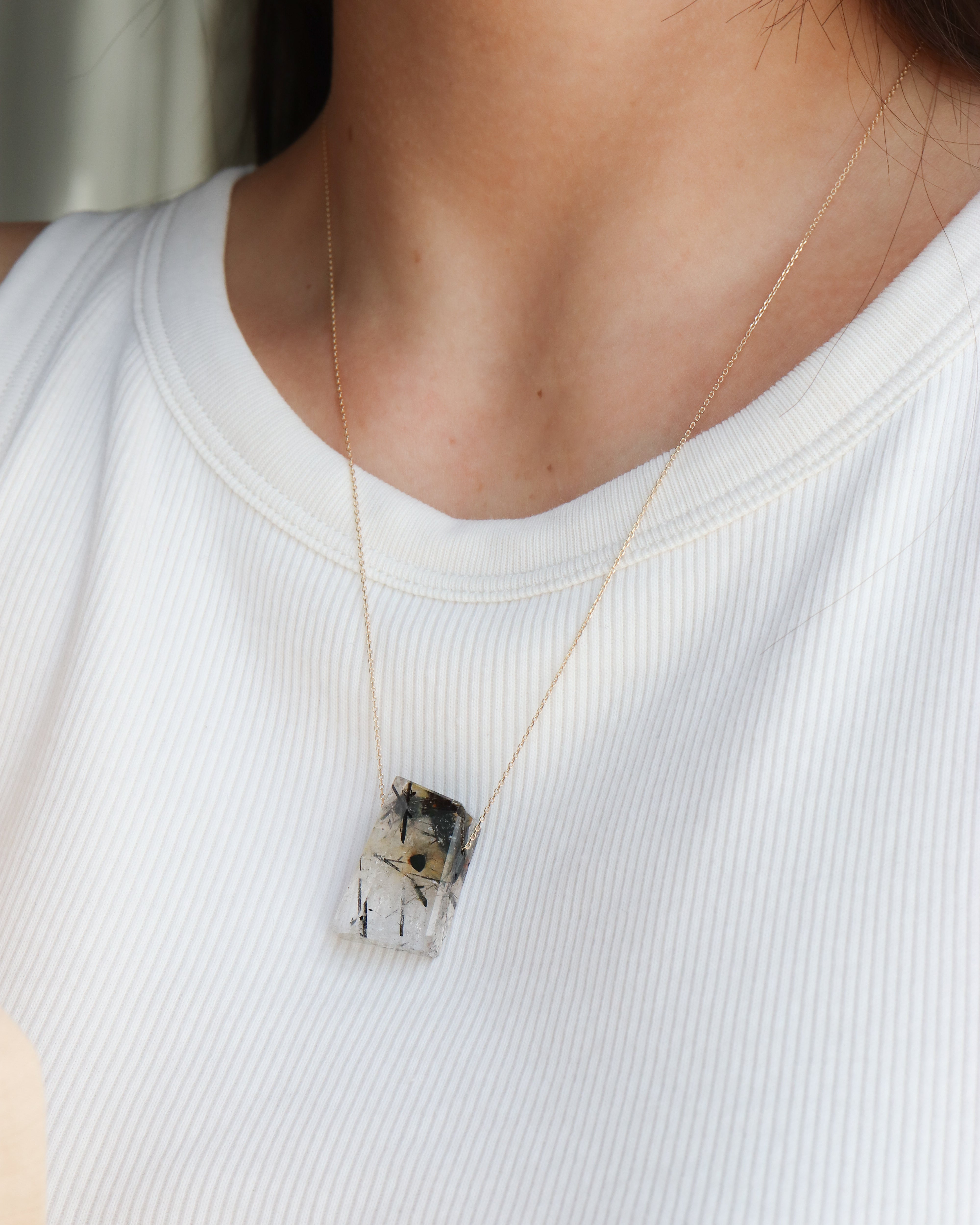Rock Necklace - Tourmalinated Quartz -