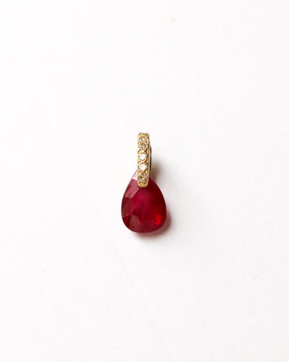 Hibiki Stone Necklace - Ruby / Diamond -