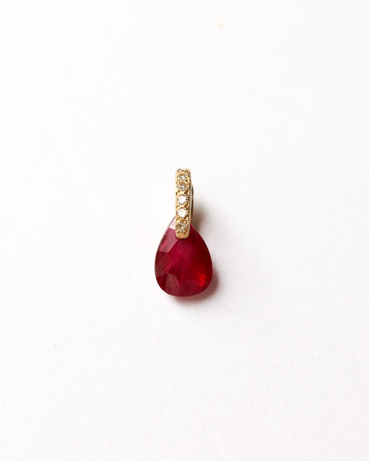 Hibiki Stone Necklace - Ruby / Diamond -