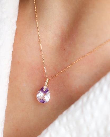 Hibiki Stone Necklace - Bicolor Amethyst -