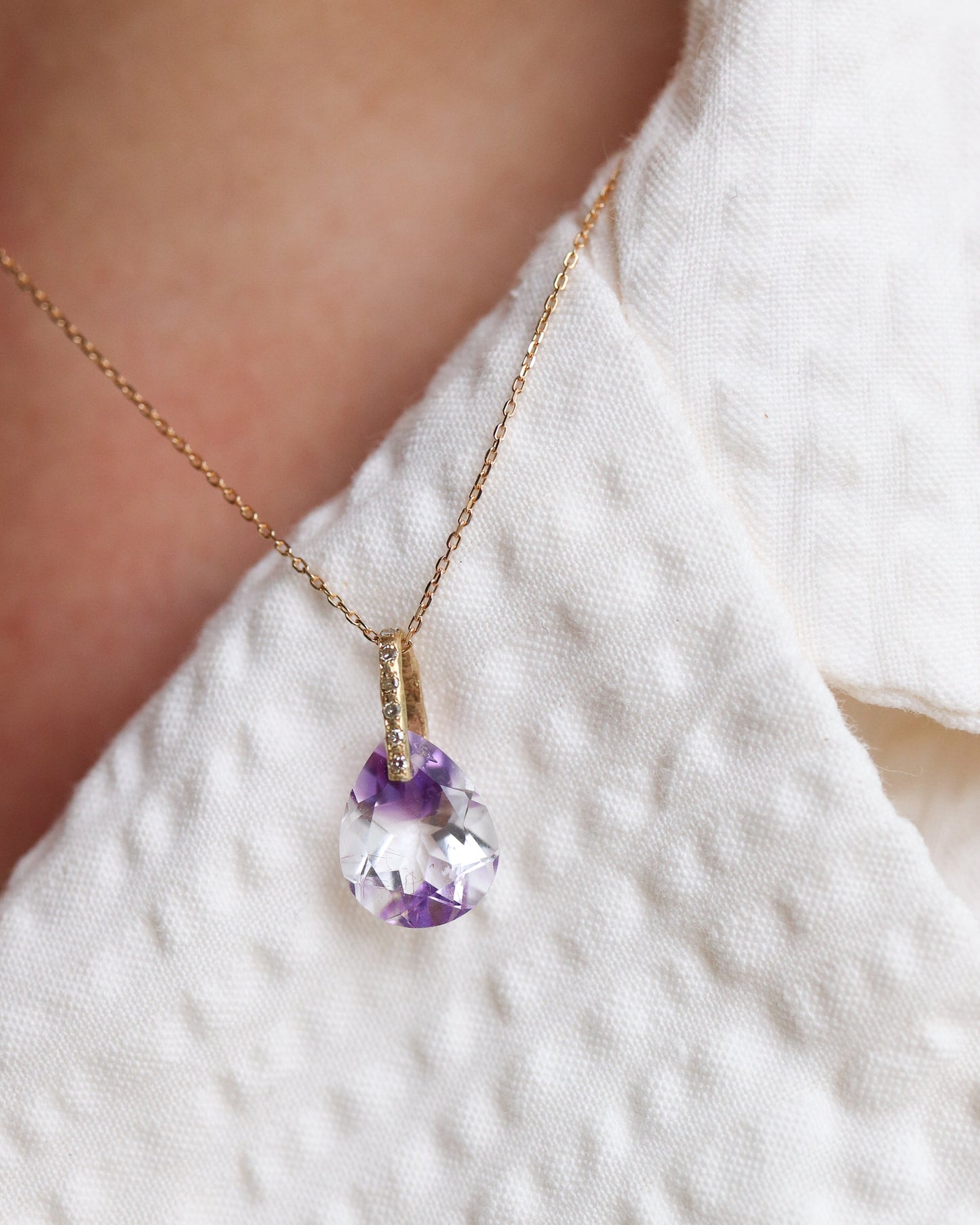 Hibiki Stone Necklace - Bicolor Amethyst -