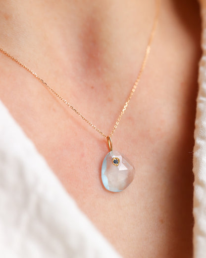 Flat Necklace - Aquamarine -