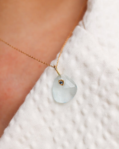 Flat Necklace - Aquamarine -