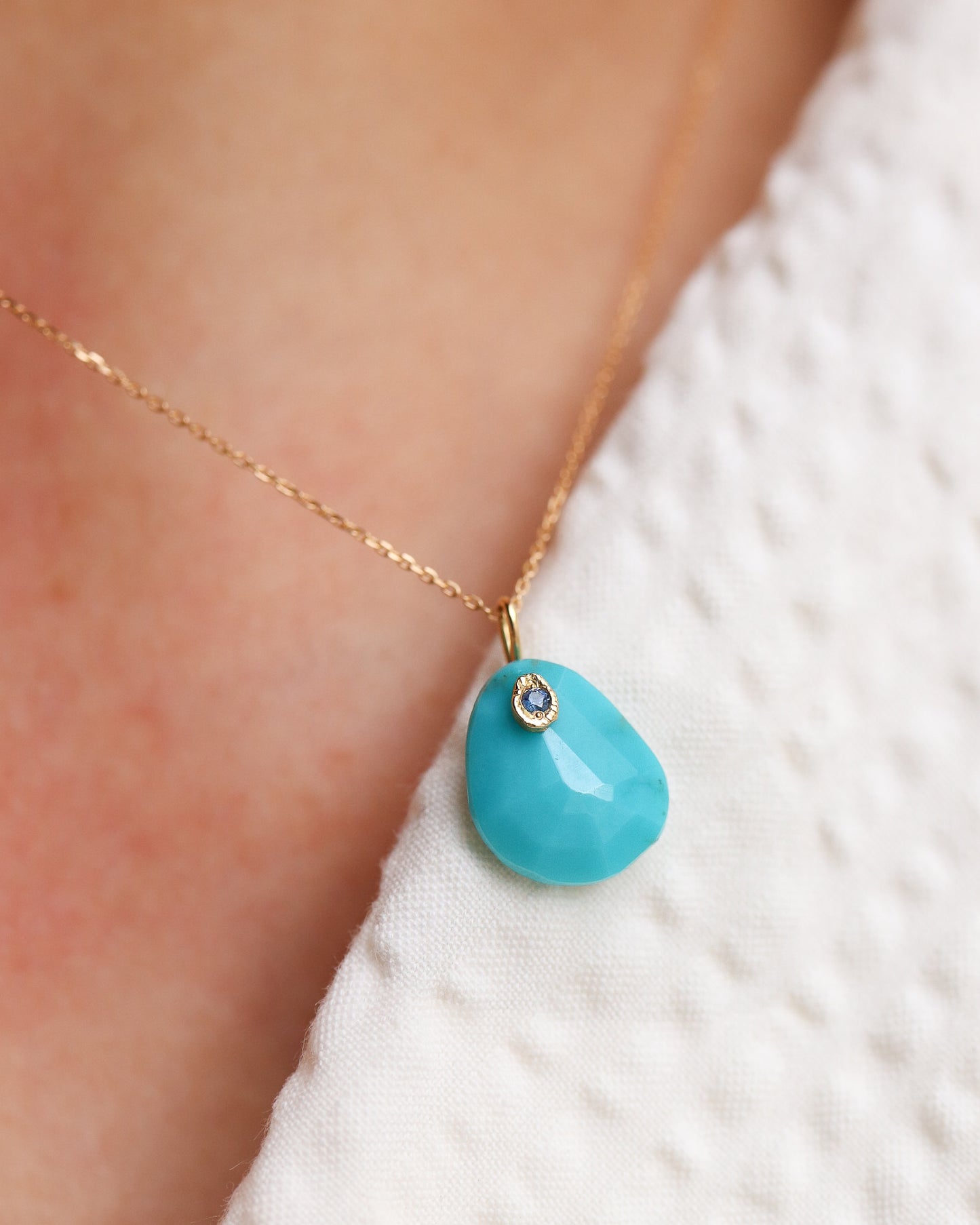 Flat Necklace - Turquoise -