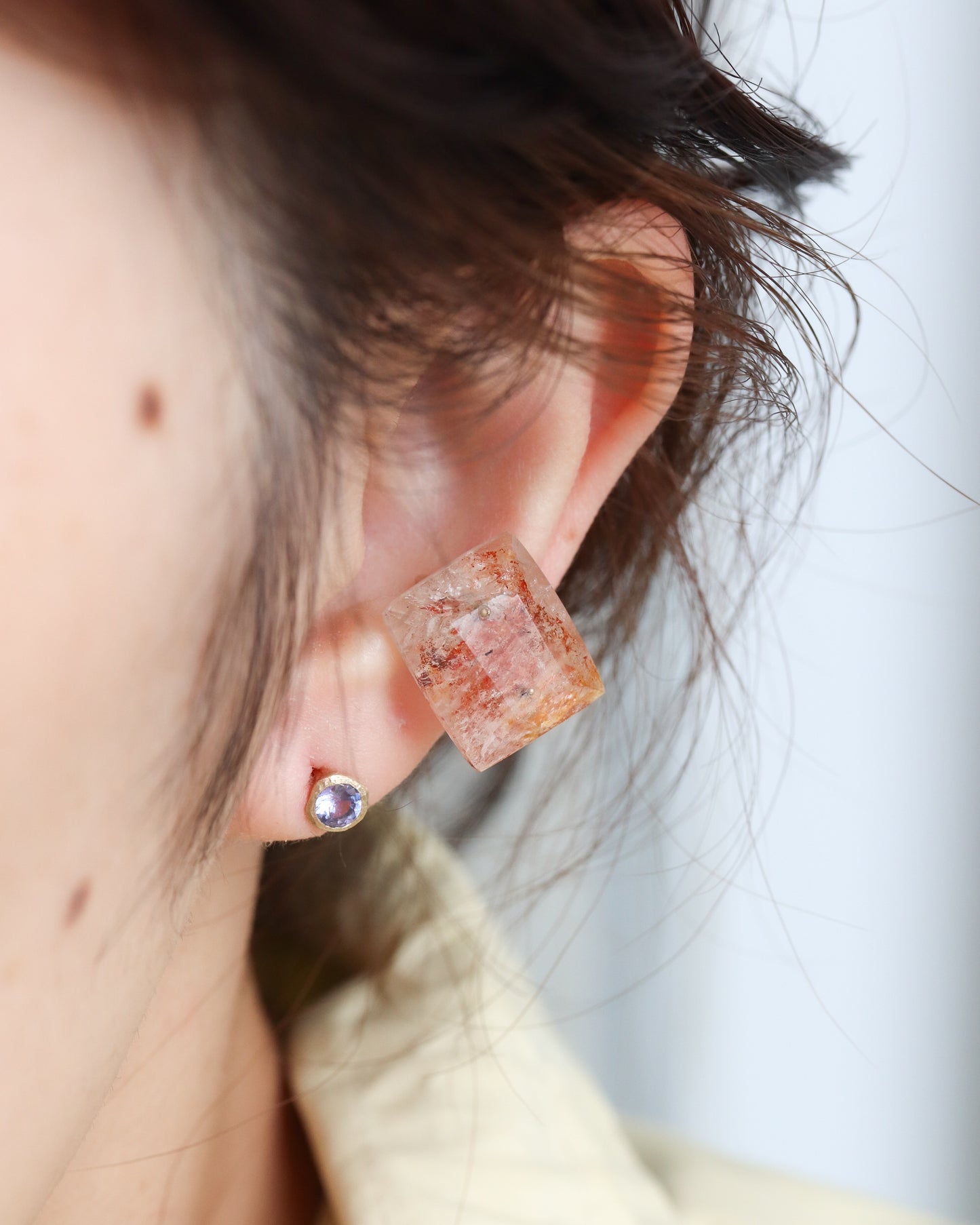 Stone Ear Cuff - Iron in Quartz -