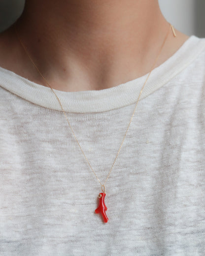 Flat Necklace - Coral -