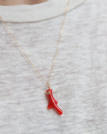 Flat Necklace - Coral -