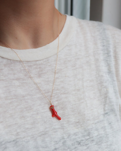 Flat Necklace - Coral -