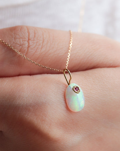 Flat Necklace - Opal -