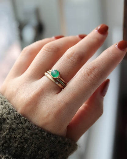 Collet Ring - Emerald (Bicolor)-