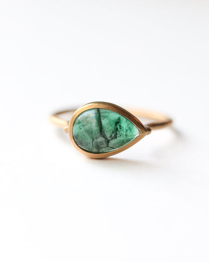 Collet Ring - Trapiche Emerald -