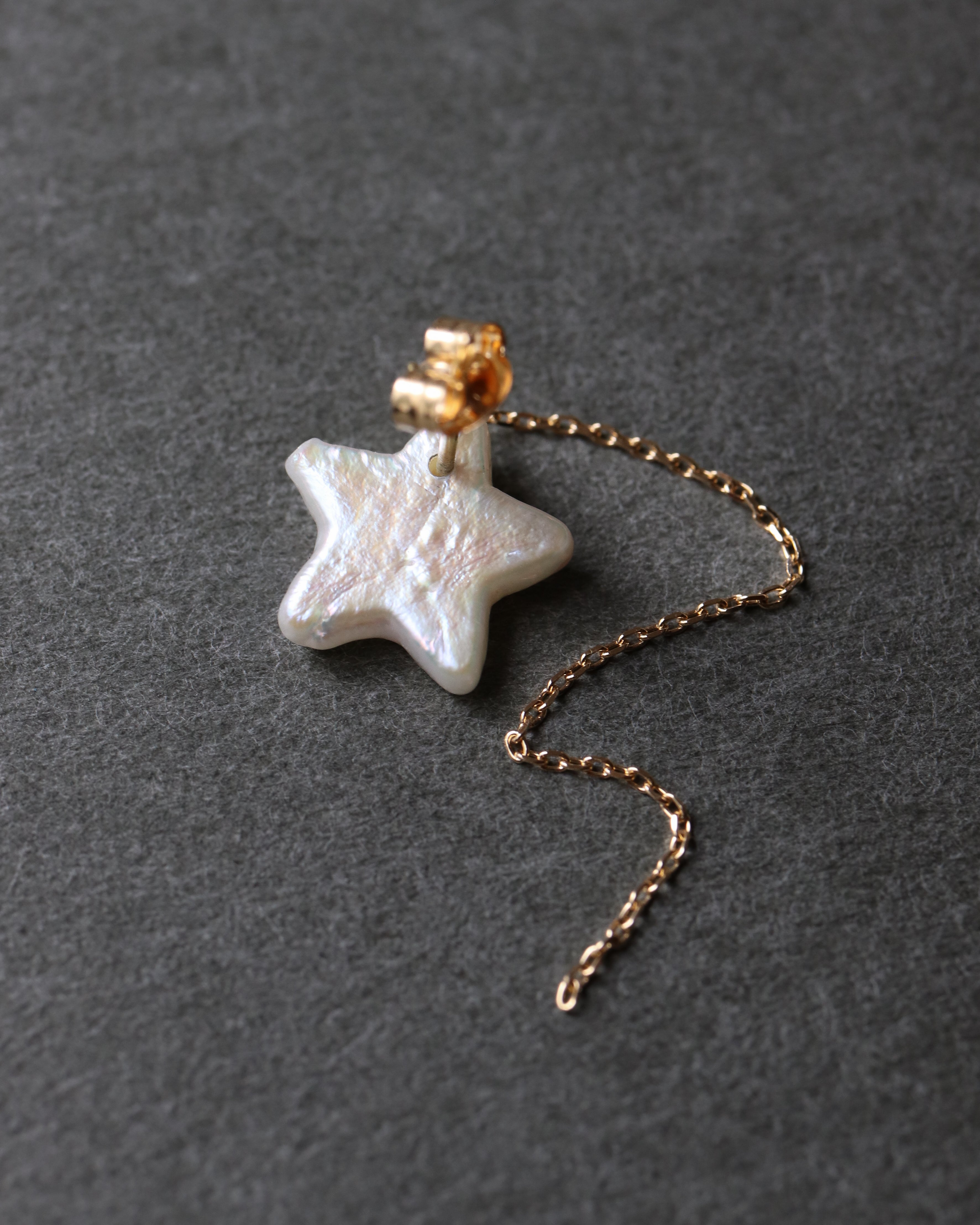 Flat Pierced Earring - Pearl - A